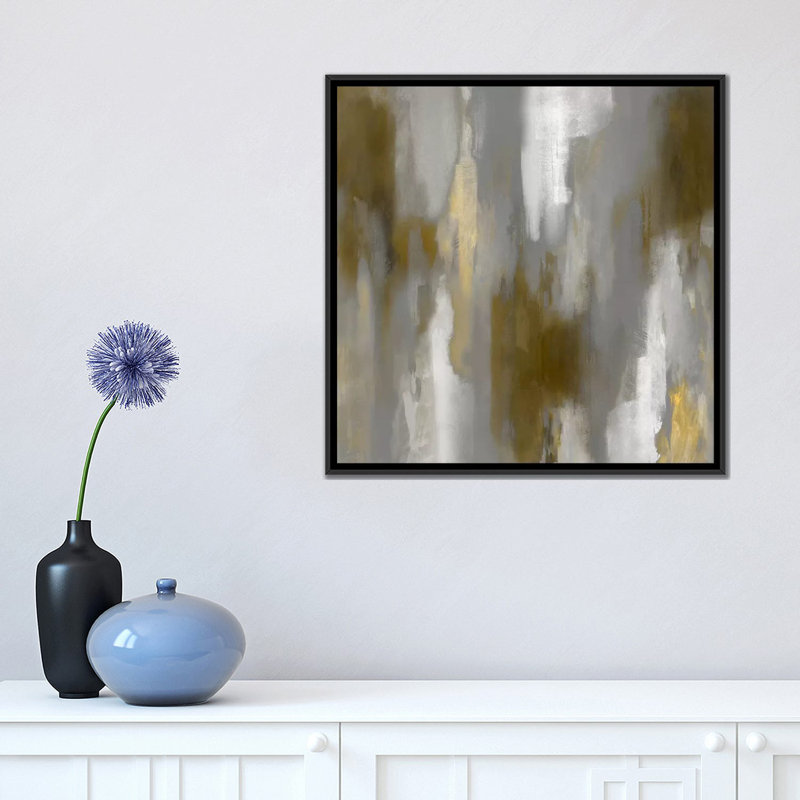 « apex gold iv », impression sur toile, H 18 po x l 18 po x P 1,5 po, Toile avec cadre noir, Pas de tapis