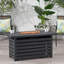 Foyer rectangulaire en fer avec 30 000 BTU et réservoir couvert - l 45,00 po x P 42,00 po H 23,75 po, noir, zone de rassemblement pratique sans effort