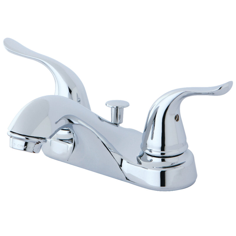 Robinet de salle de bain central à 4 poignées à 4 trous à fixation sur le comptoir avec robinet escamotable en plastique Kingston Brass Yosemite