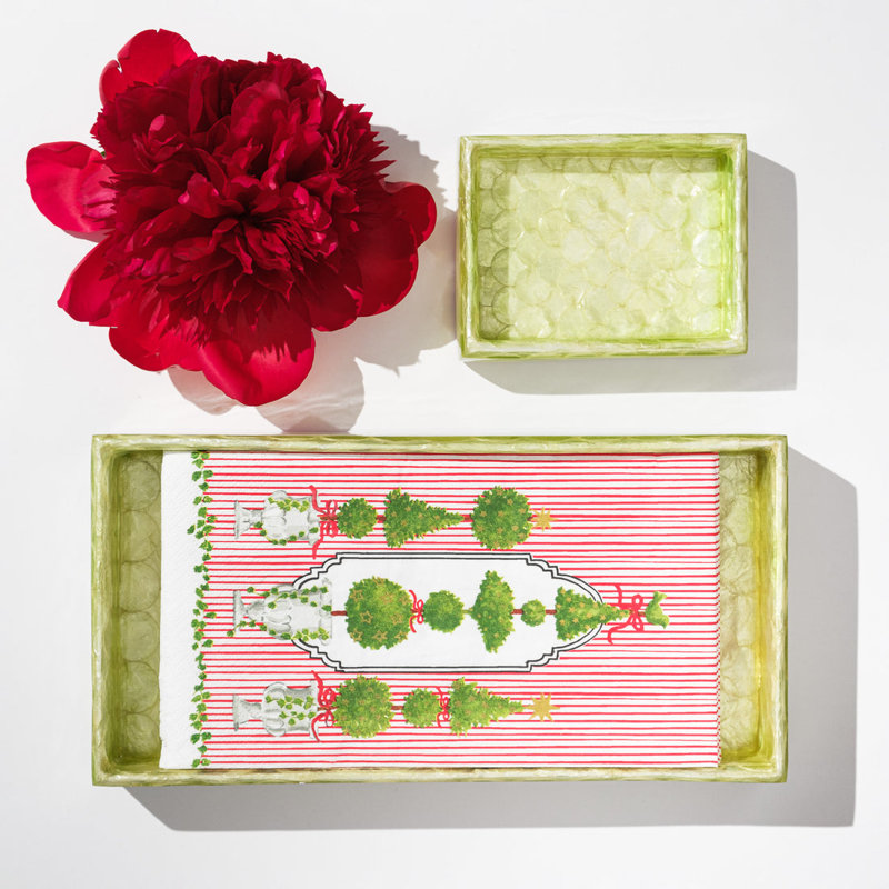 Capiz Shell Decorative Tray, Sage Green, Sage Green