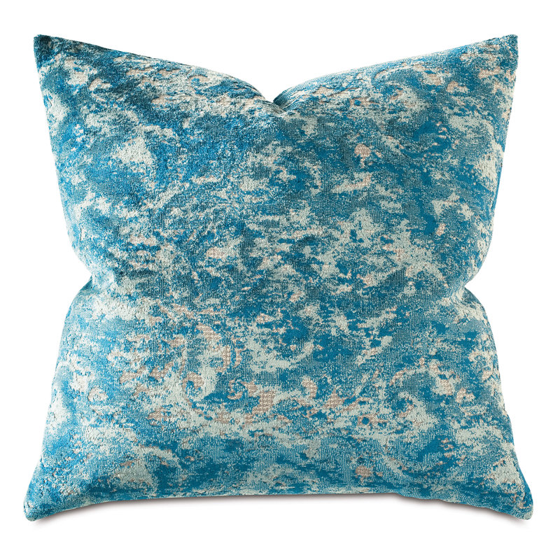 Abstract Reversible Throw Pillow, Blue