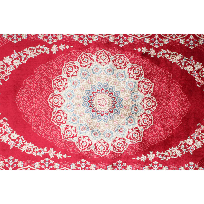 Tapis turc rouge et ivoire 3x5