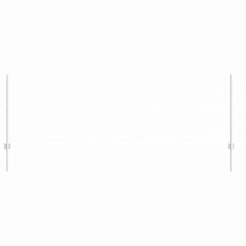 Vidaxl Fence With Posts Steel, Silver, 80cm H x 1000cm W x 2.7cm D
