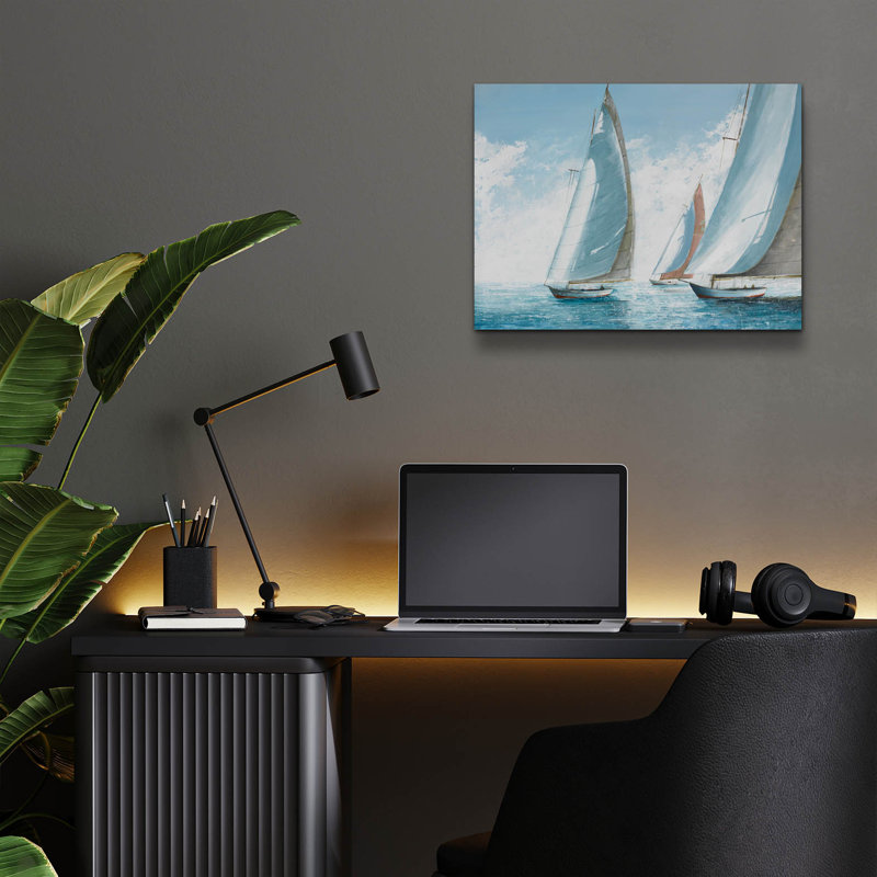  «Regatta» par Max Maxx, art mural en verre acrylique, 16 po x 12 po