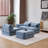 Boneless 104" Wide Modular Sectional Sofa In Soft Chenille Fabric Large Cloud Couch-1208401354