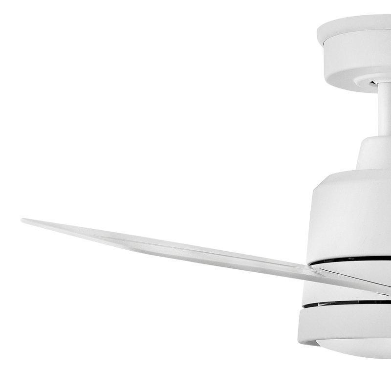 Ventilateur de plafond standard à 48 pales 48 po avec télécommande et éclairage inclus Morrow, Blanc mat