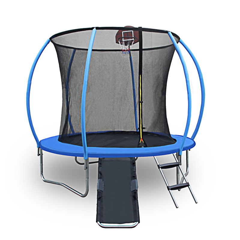 Trampoline 8 pi avec enceinte - Trampolines récréatives avec échelle et revêtement antirouille