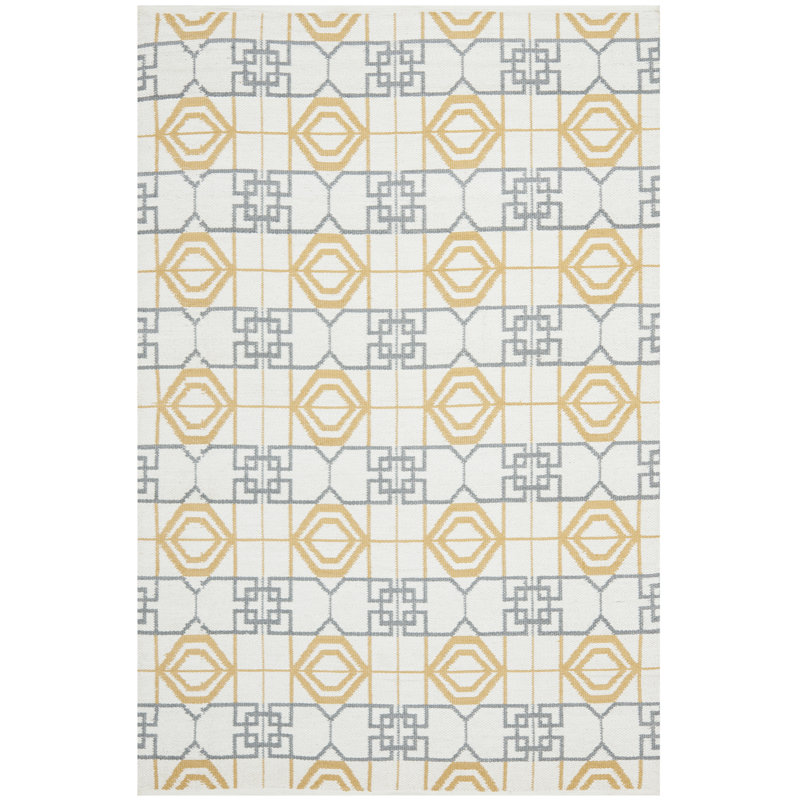 Truman Geometric Hand Woven Indoor / Outdoor Area Rug, Rectangle 91 x 152cm