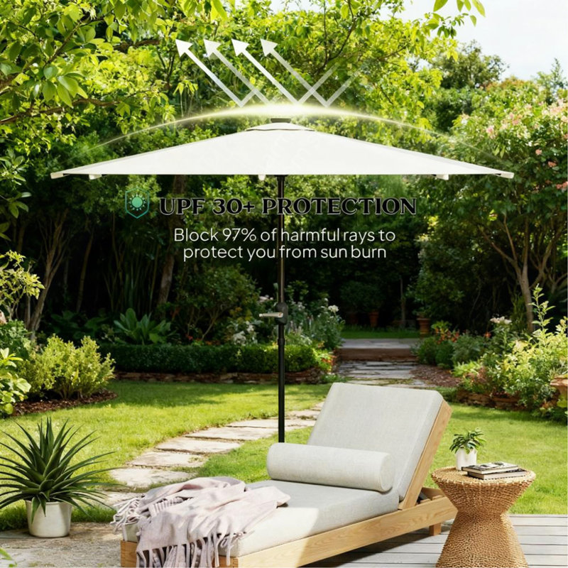 9pc teak patio table dining sets with umbrella furniture Banquet Outdoor Set (Teak Extendable 88-118