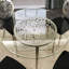 Quantis Round Glass Top Metal Base Dining Table