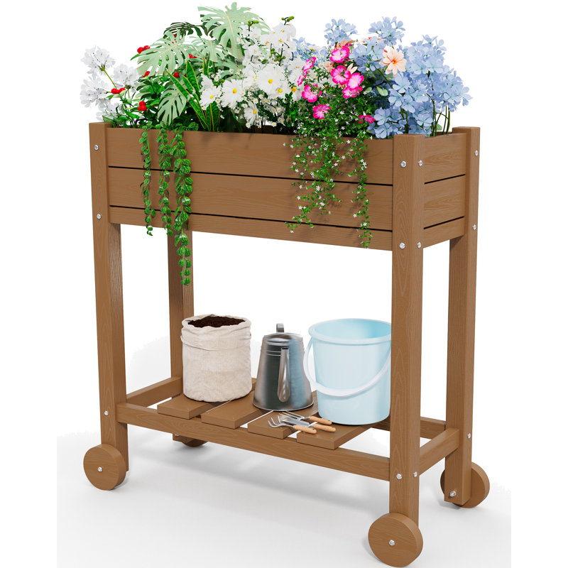 Jardinière brouette, Brun