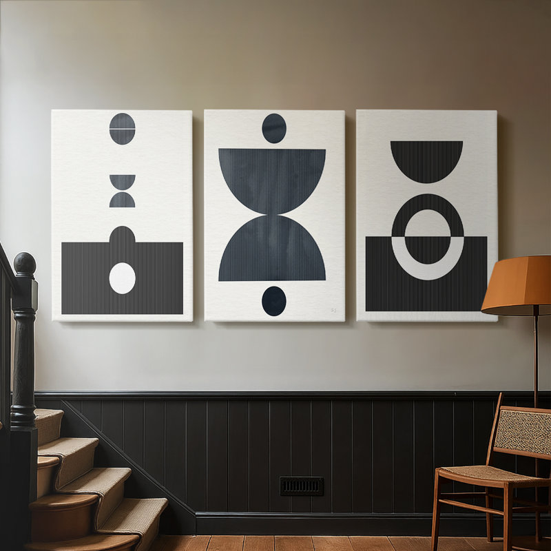 Eclipse I  -Custom Wrapped Gallery Canvas - 3 Pieces, 12" H x 24" W