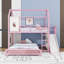 Lit superposé en métal avec glissière intégrée, bande lumineuse à DEL, tablettes de rangement et tringle-1353601951-1353601948