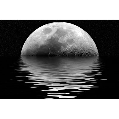 Lune réfléchie - photographie sur toile tendue