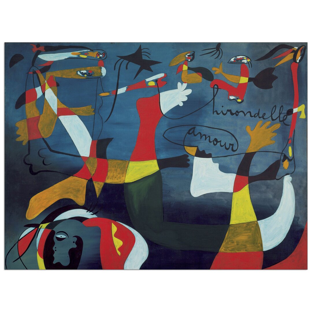 Wandbild „Hirondelle Amour" von Joan Miro, Kunstdruck