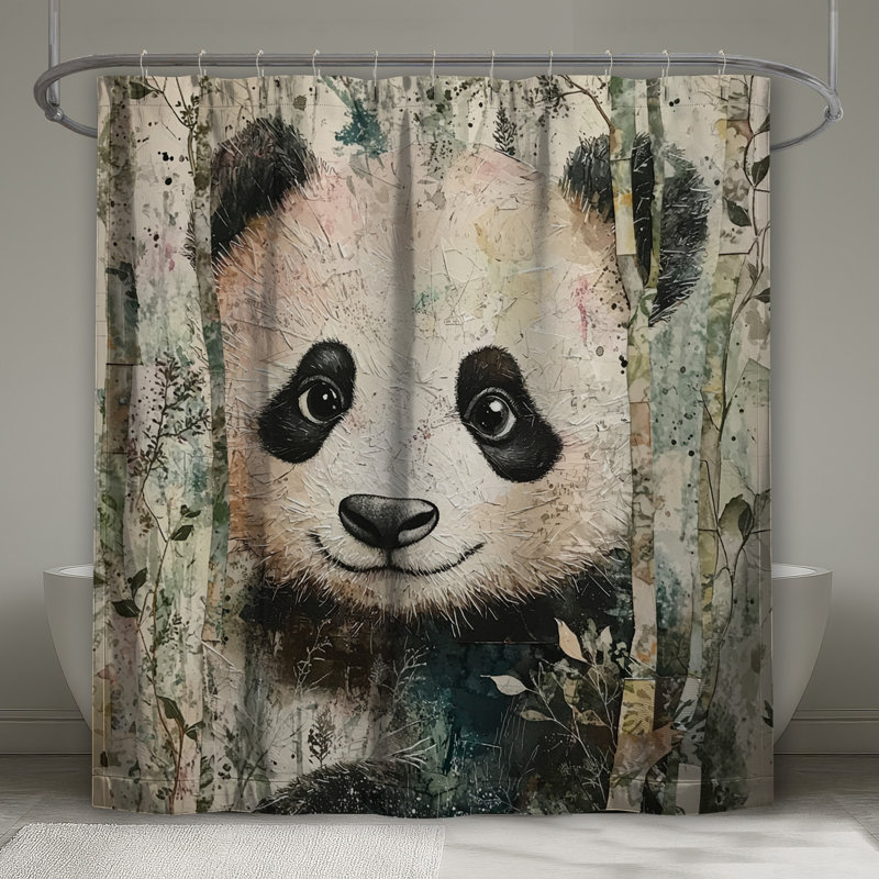 Rideaux de douche Panda In Bamboo Forest, L 70 po x H 72 po