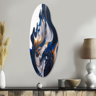 «Ice Paint Splash V», art mural abstrait en métal incurvé, reproduction d'art asymétrique moderne en métal