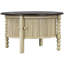 Table basse ronde de 30,3 po de style Mid-Century avec porte coulissante et rangement à lattes, idéal pour la productivité au bureau, beige et polyvalente-90076586
