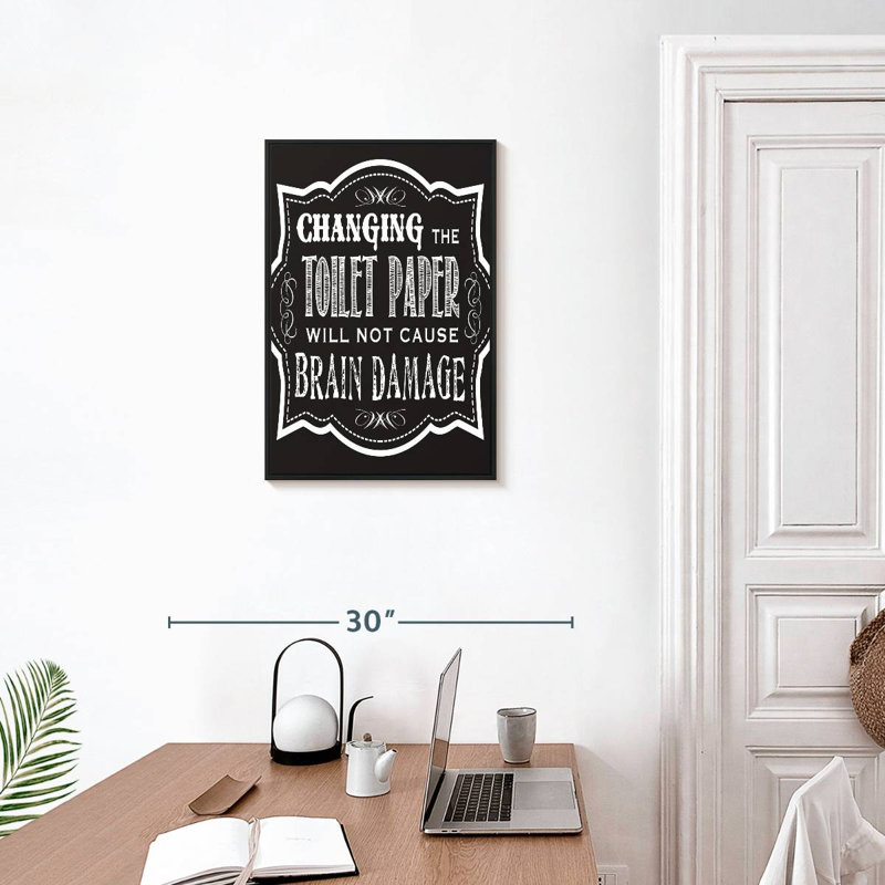 Changer le papier hygiénique, Cadre flottant noir, 17 po x 25 po