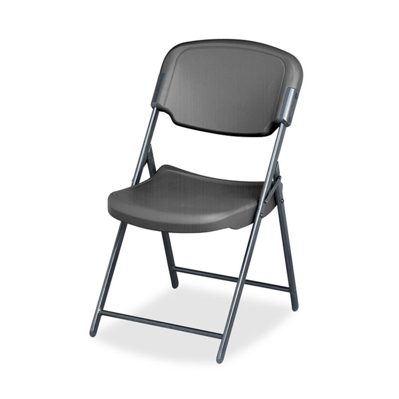 Chaise pliante en plastique Joan, Gris anthracite