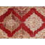 Tapis de couloir unique en laine noué à la main des années 1960 de 4 pi 11 po x 13 pi 5 po en rouge / brun / ivoire