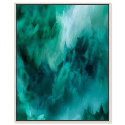 Textured Teal I Canvas Teal Abstract Art by