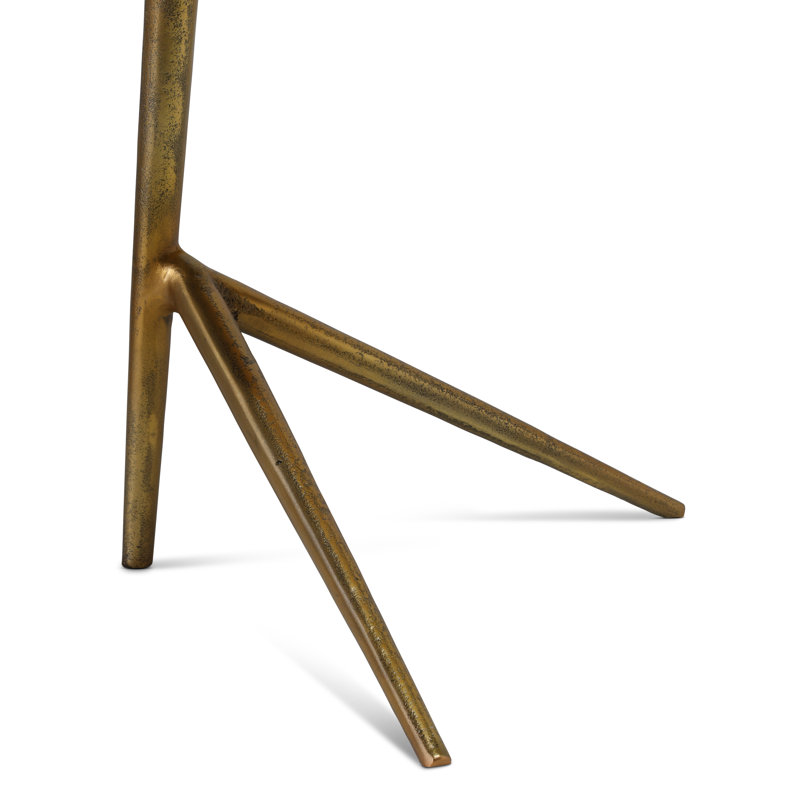 End Table, Antique Brass, 22.5" H x 16.25" W x 16.25" D