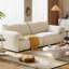102.36" Creamy white Polyester Modular Sofa cushion couch-129412343