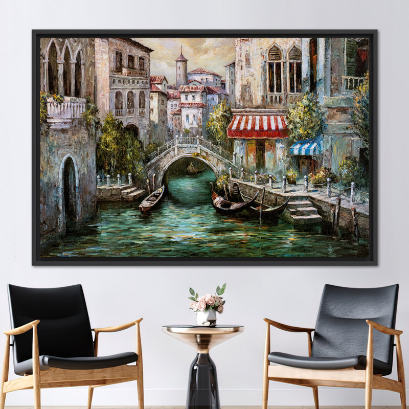 Print on Canvas, 25 cm H x 35 cm W, Black Floater Framed