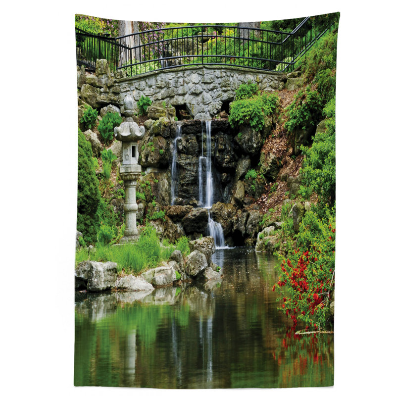 Japanese Cascading Waterfall Tablecloth, 70" L x 52" W
