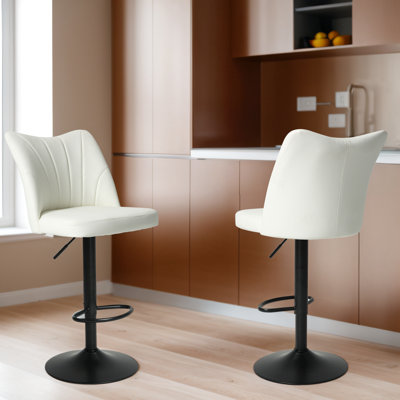 Swivel Bar Stools Set Of 2,Height Adjustable Counter Stool,Modern Armless Faux Leather Barstool Chairs With Backs For Kitchen Island -  Ivy Bronx, EEFE95010F3C4583897F8923D57920F0