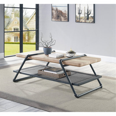 Table basse en chêne et gris sable