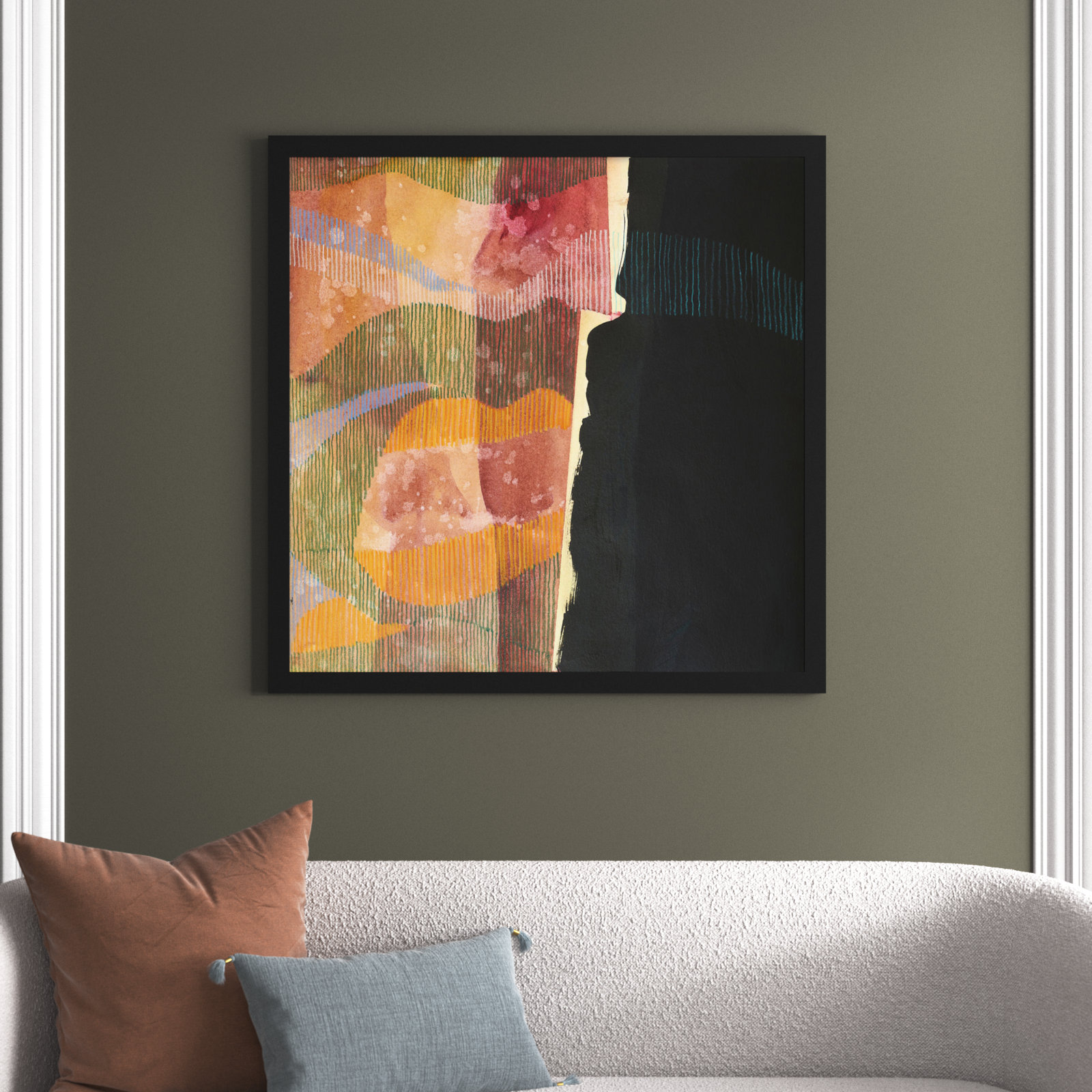 Delta Wave 1 by Jacques Pilon, Black Framed, 44" H x 44" W