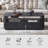 52"W Fluted Coffee Table with Open Shelf and 2 Drawers-894402577