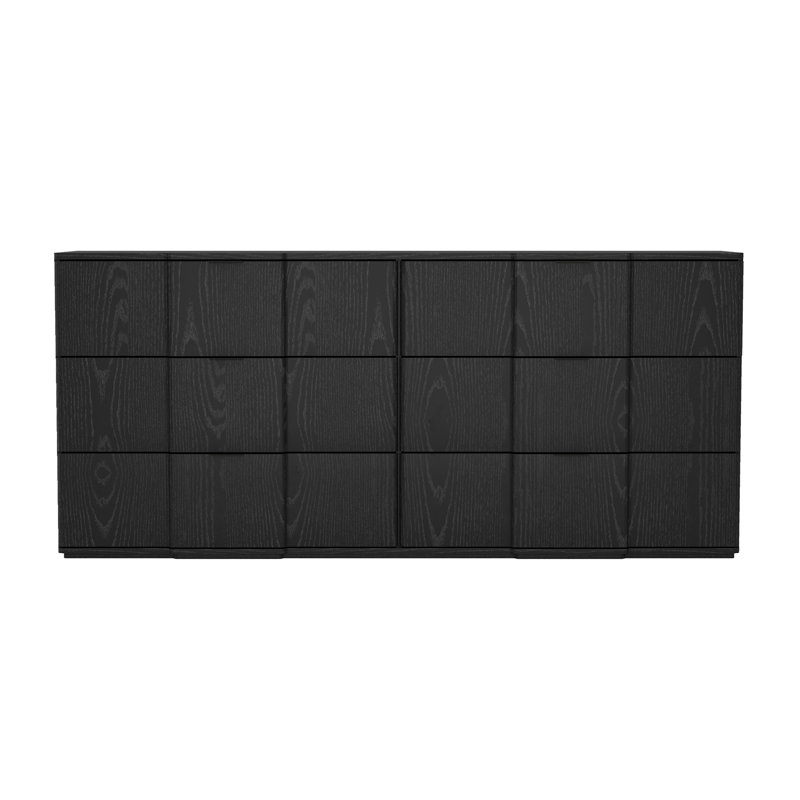 Commode double 6 tiroirs Clive, Noir