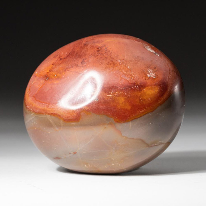 Polished Carnelian Palm Crystal from Brazil, Tan, 2" H x 1.5" W x 2.5" D