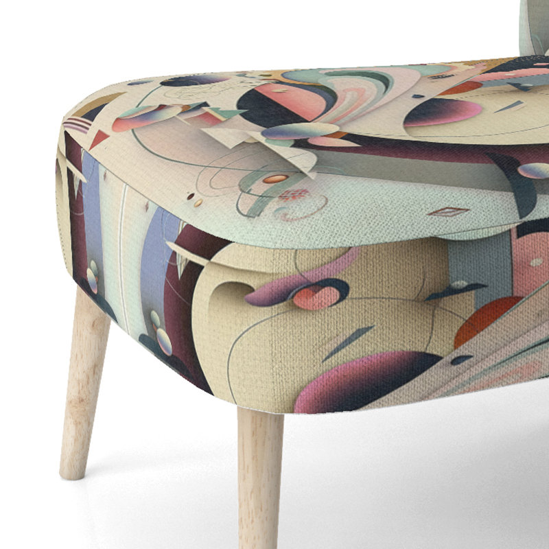 Chaise d'appoint contemporaine tapissée Pastel Art Deco I