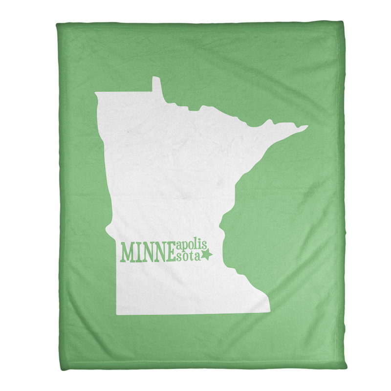 Jeté polaire minneapolis minnesota, l 52,5 po x L 62,5 po, Vert