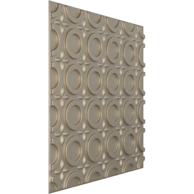 Panneau mural décoratif 3D abstrait l 19 5/8 po x H 19 5/8 po, argent métallique métallique (couvre 2,67 pieds carrés)