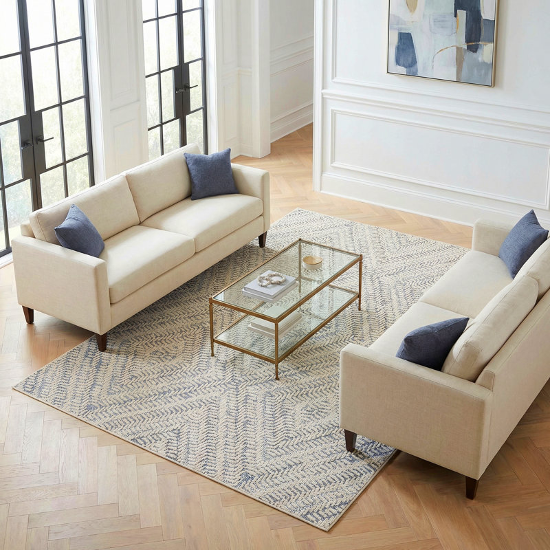 Liguria Levanto Aqua Indoor/Outdoor Area Rug, 7'10" x 9'10"