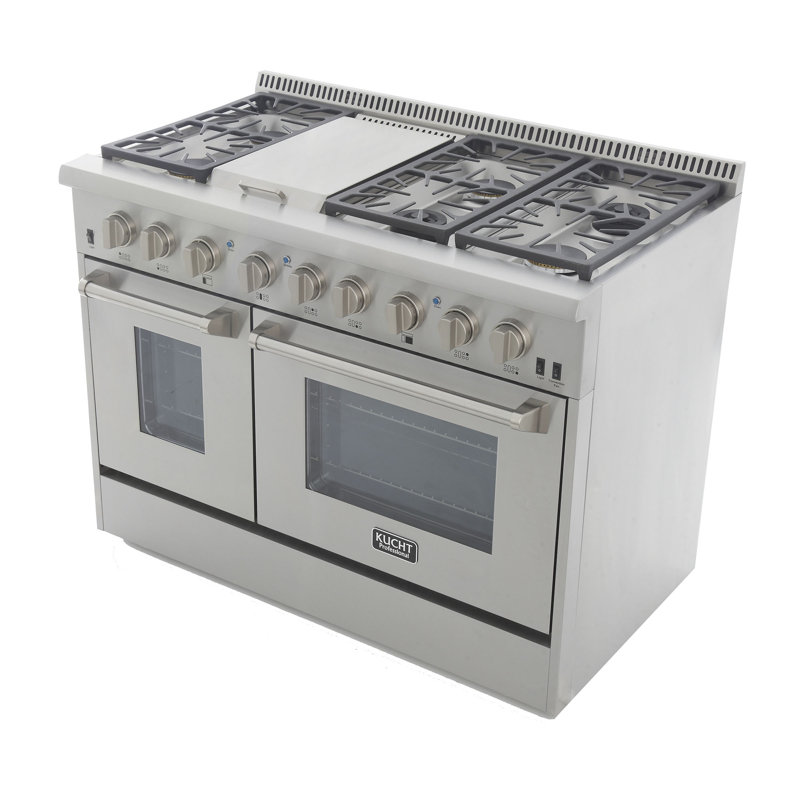 Kucht 48'' W Free Standing Range, Classic Silver, Liquid Propane