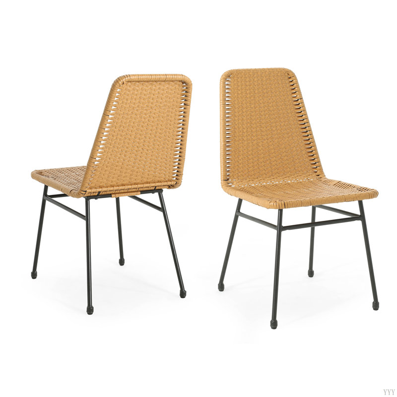 Chaise de salle à manger (ensemble de 2), Marron clair