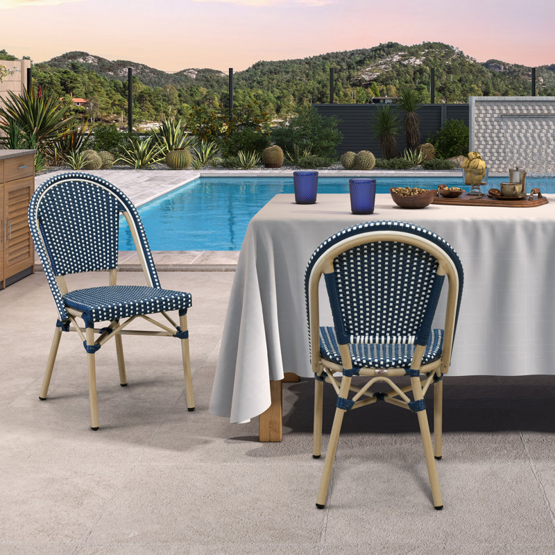 Ensemble de 2 chaises bistro PURPLE LEAF, Bleu marine