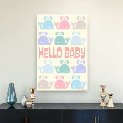 «Hello Baby Whales», reproduction d'art murale contemporaine