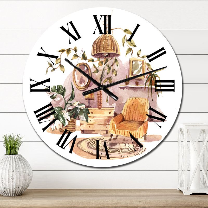 Horloge murale Urban Jungle Boho - Bohemian & Eclectic, Moyen