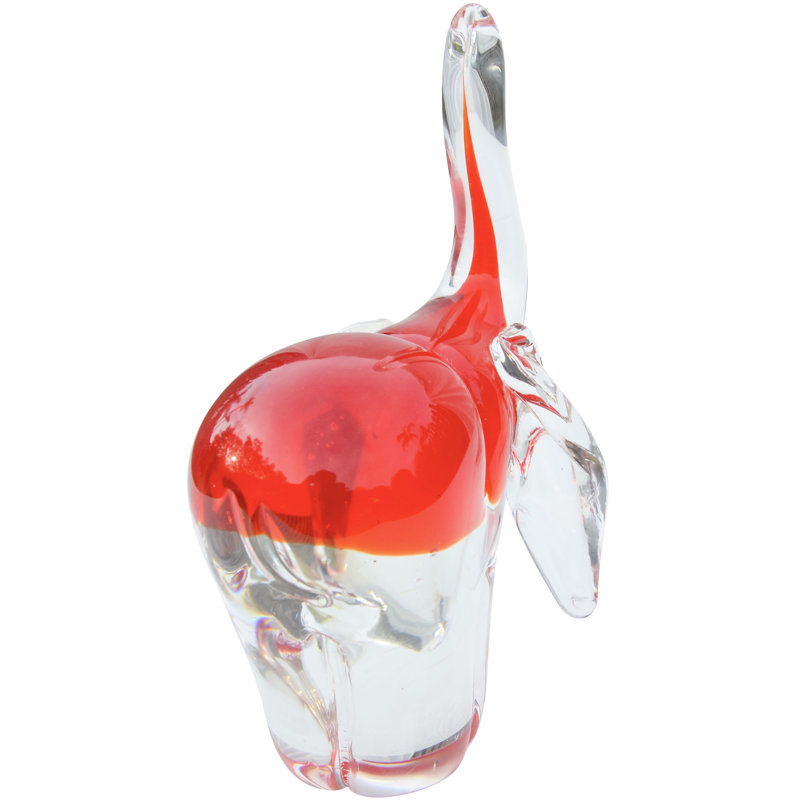 Murano Handmade Animals Figurine / Sculpture in Clear/Red