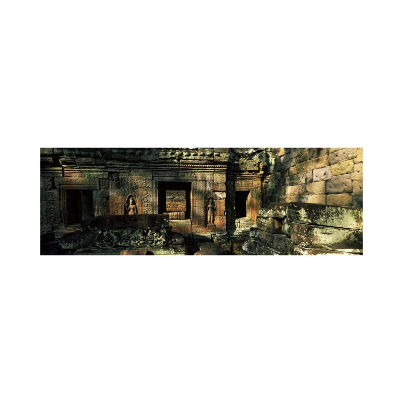 Ruins Of A Temple, Preah Khan, Angkor, Cambodia - Wrapped Canvas Panoramic Print, 30.48 cm H x 91.44 cm W x 3.175 cm D