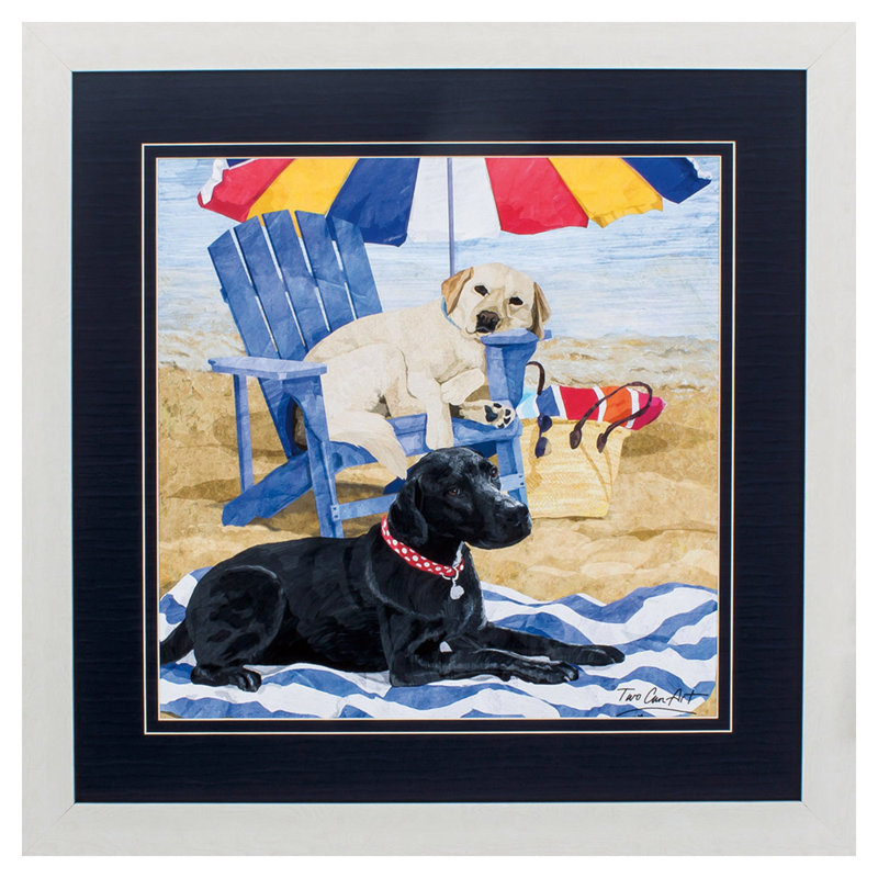 « labs on beach »-cadre photo, impression sur papier