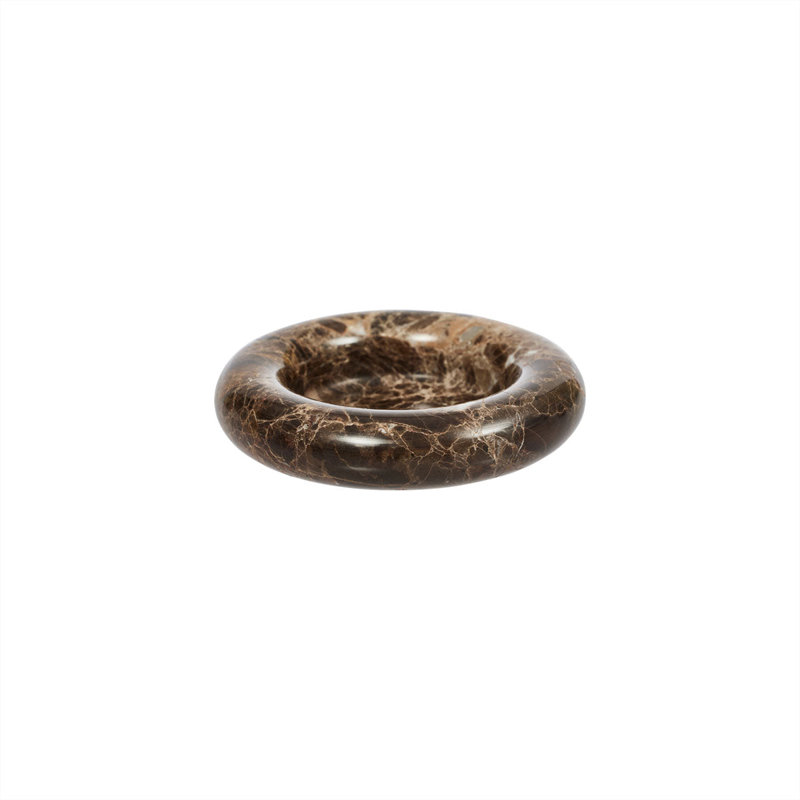 Savi Marble Candle Holder, 1.18" H x 5.51" W x 5.51" D, Choko