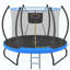 Trampoline avec panier de basketball, filet d'enclos et échelle, trampoline d'extérieur pour enfants, trampoline récréatif